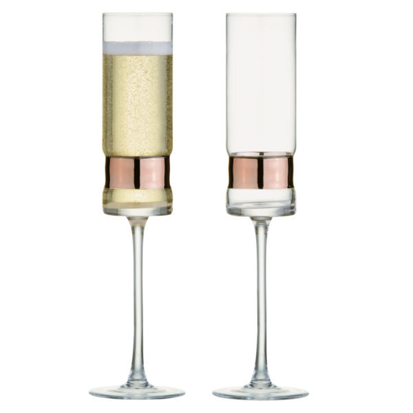 Set of 2 SoHo Champagne Flutes Bronze