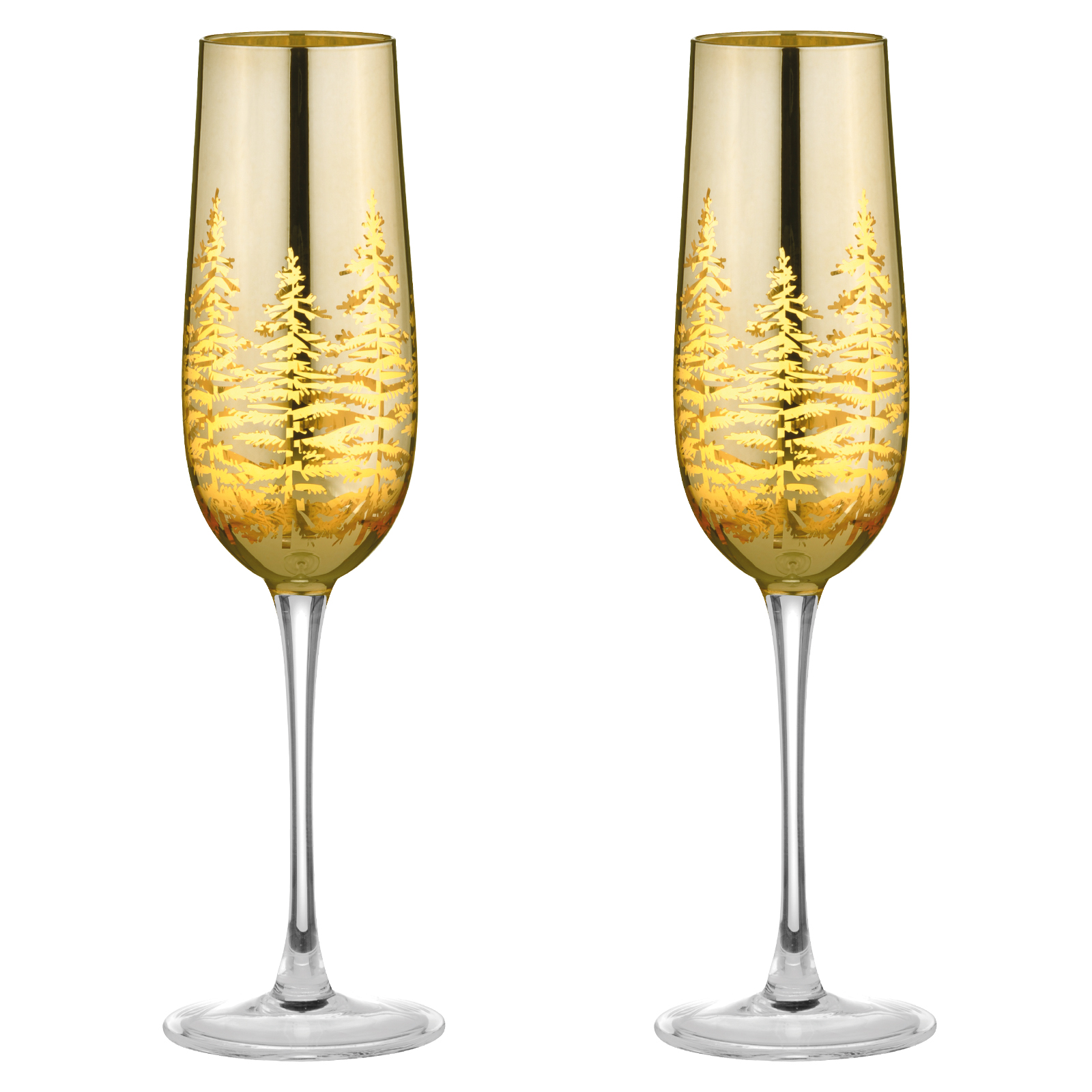 Set of 2 Alpine Champagne Flutes Gold