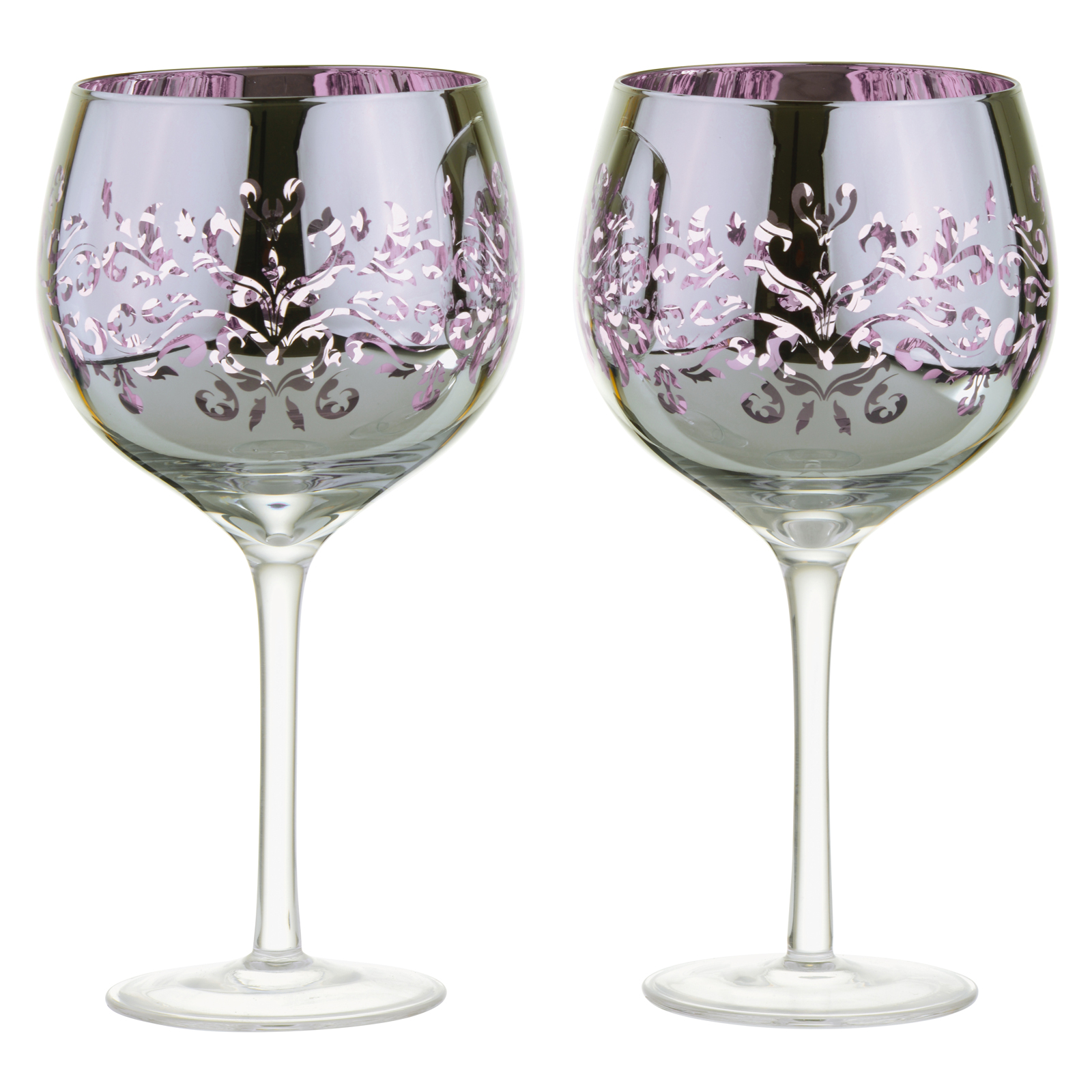 Set of 2 Filigree Gin Glasses Lilac