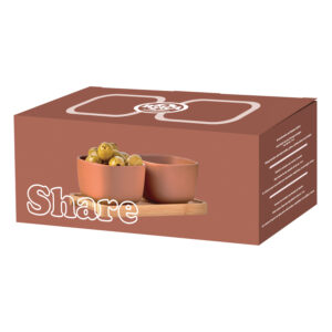 Set of 2 Share Rectangular Bowls Terracotta